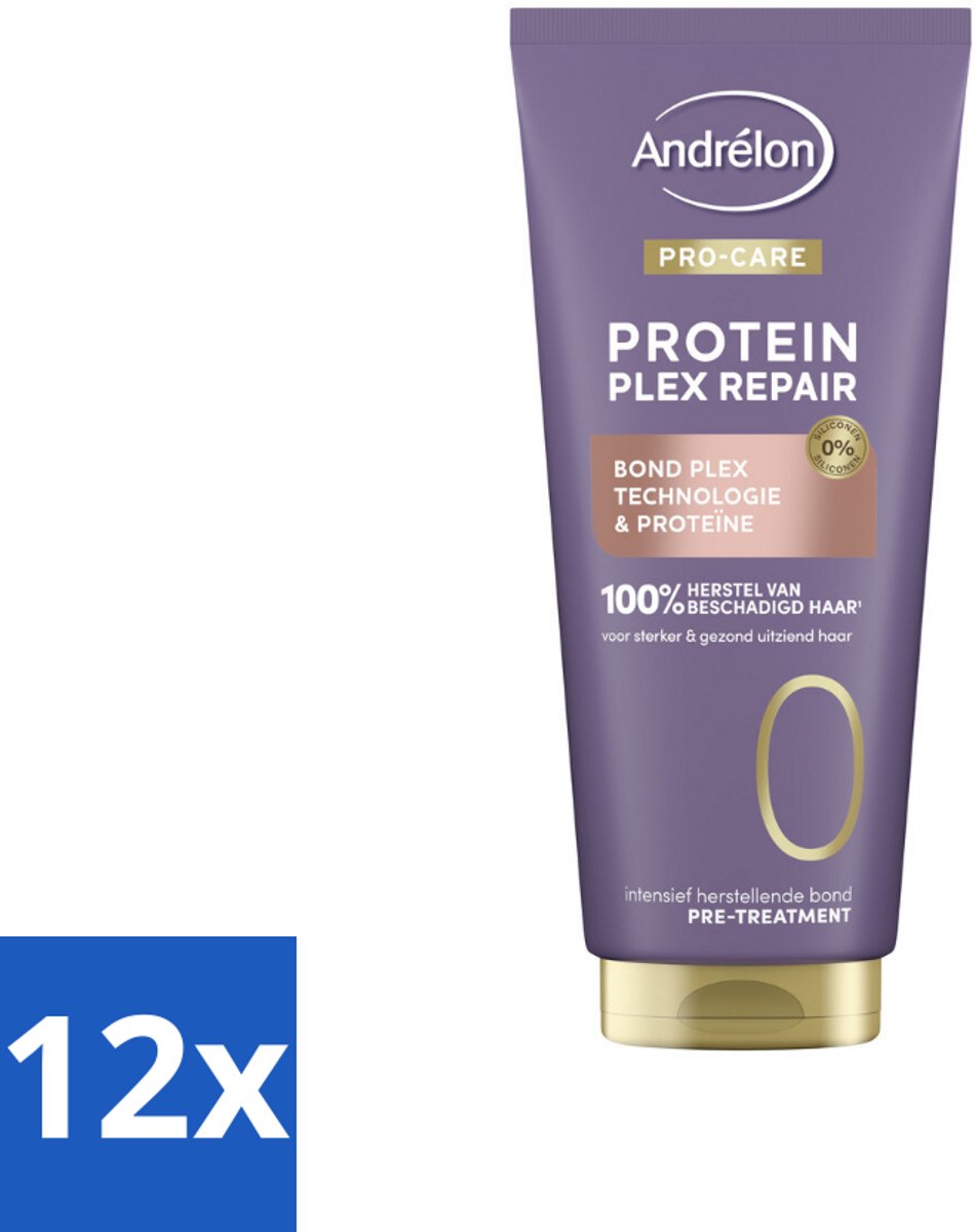 12 x Andrélon – Pre-Treatment – Pro Care Protein Plex Repair – 170 ml - Haarbescherming - Haarherstel - Pre-shampoo Behandeling - Proteïne - Bond Plex Technologie