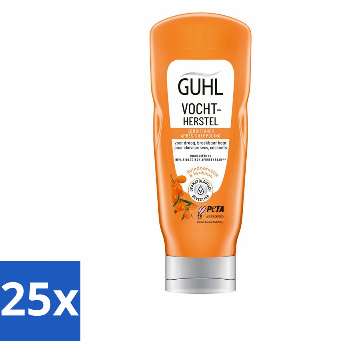 25 x Guhl - Crème Conditioner - Vochtbalans - 200 ml - Haarhydratatie - Droog Haar - Zachtheid - Vochtbalans - Tarwekiem-olie
