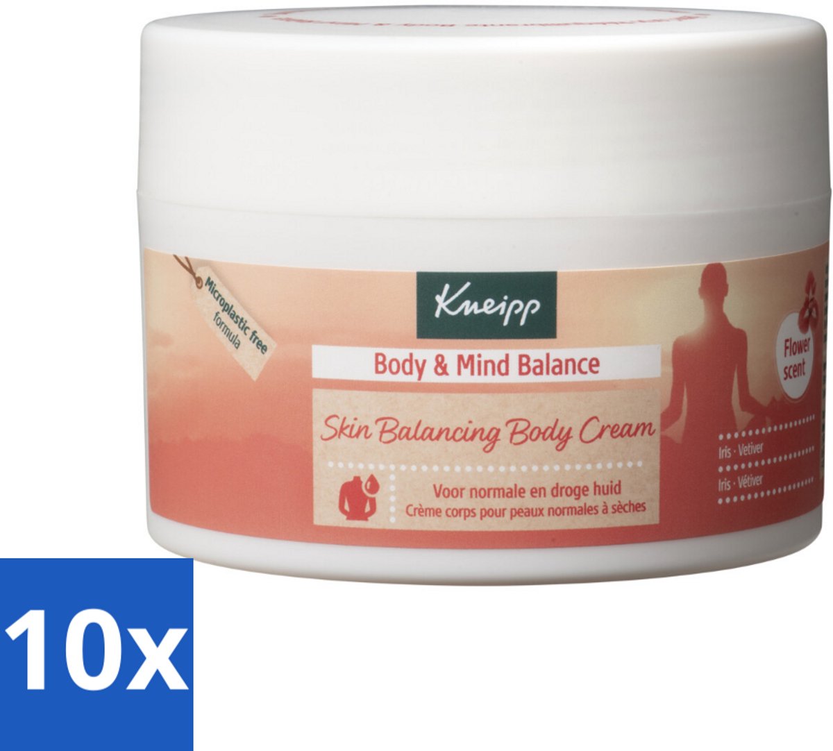 10 x Kneipp - Body crème - Body & Mind Balance - Iris & Vetiver - 200 ml - Voordeelverpakking - 10 stuks