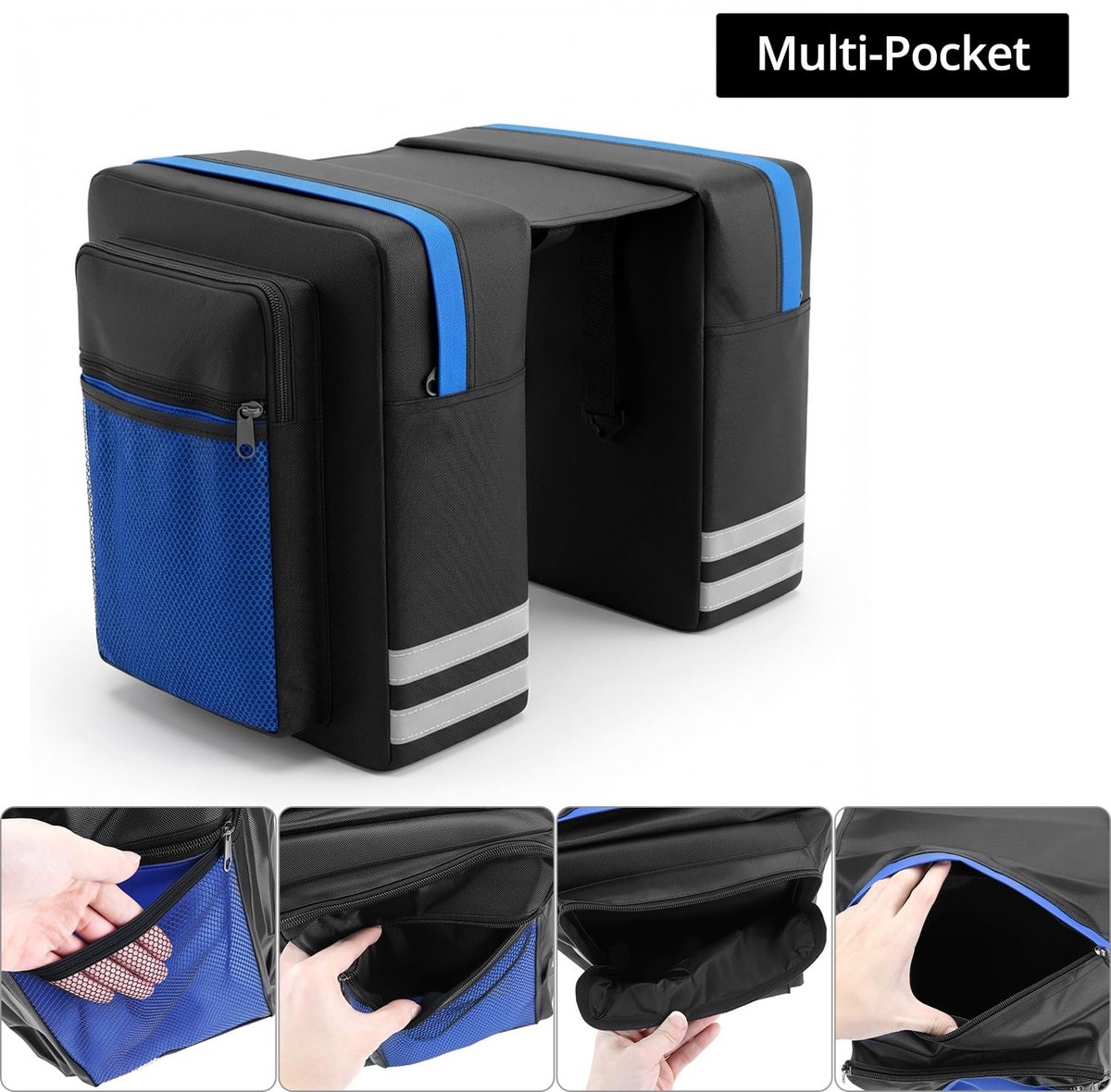 Fietstas 600D PVC - Bagagedragertas Achterbank - Reflecterende Strips - Ideaal voor lange ritten - ShopVlot