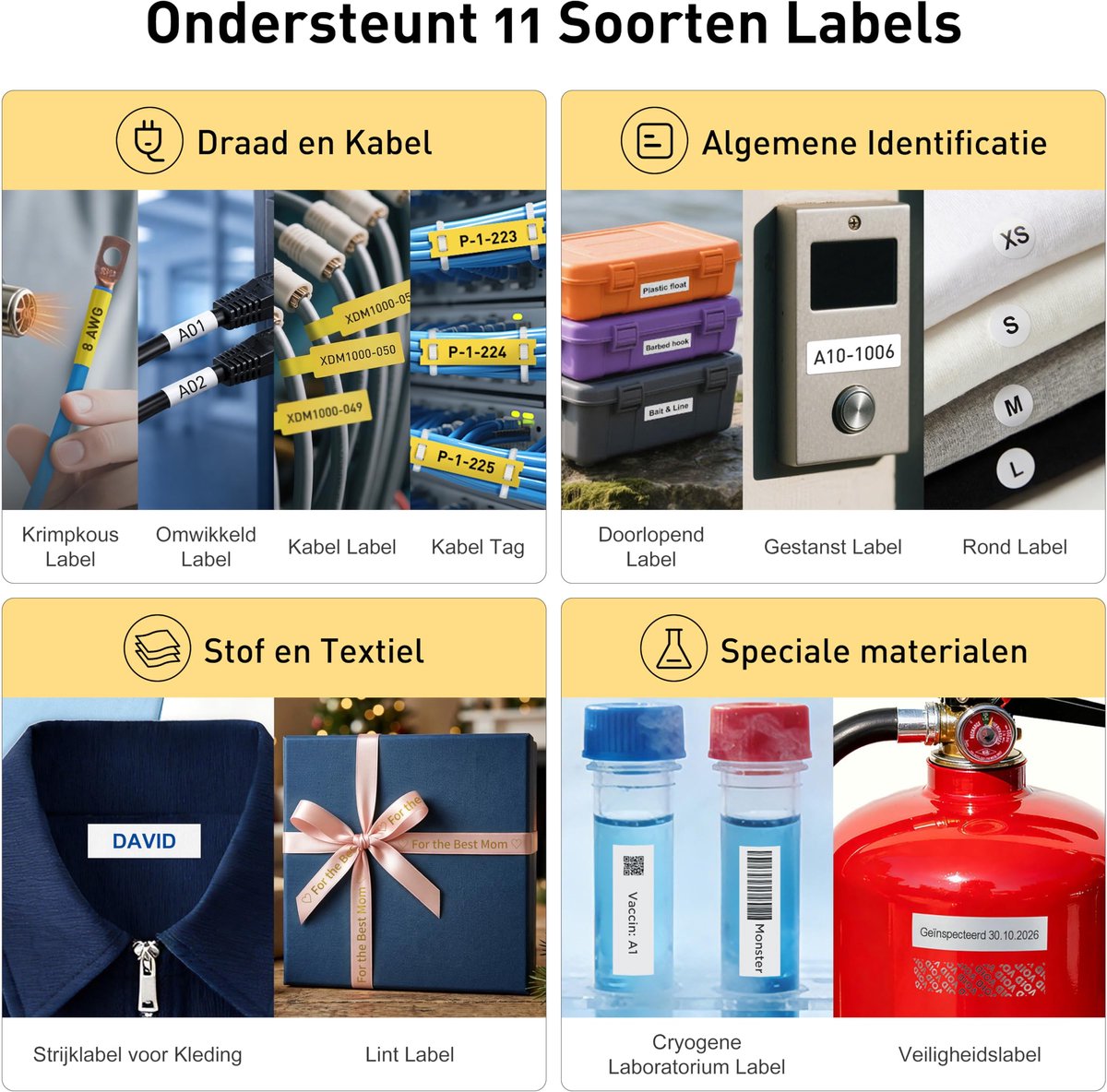 Label printer G15M - Inclusief 4 rollen etiketten - Compact en gebruiksvriendelijk - Ideaal voor thuis en kantoor - ShopVlot