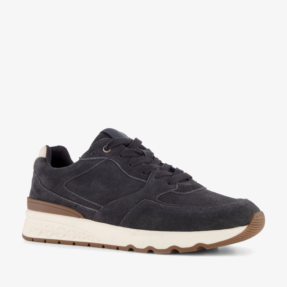 Van Beers suede heren sneakers donkerblauw - Maat 43 - Uitneembare zool