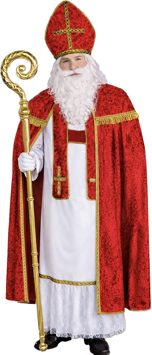 Joya Party® Sinterklaas Kostuum Heren | Sinterklaas Pak Volwassenen | Verkleedpak Man met Mijter, Toga, Cape & Sjerp Mannen | Traditioneel Sint Kostuum | Saint Nicholas | Maat L/XL