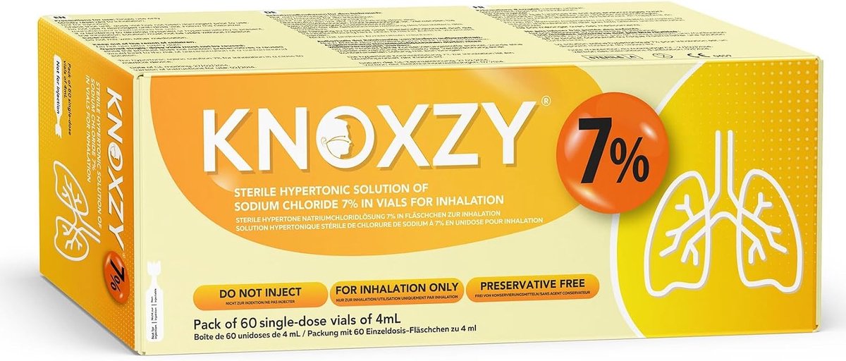 KNOXZY Sterile hypertonic saline 7% - vials for inhalation - 60 x 2 ml single dose vials - ShopVlot