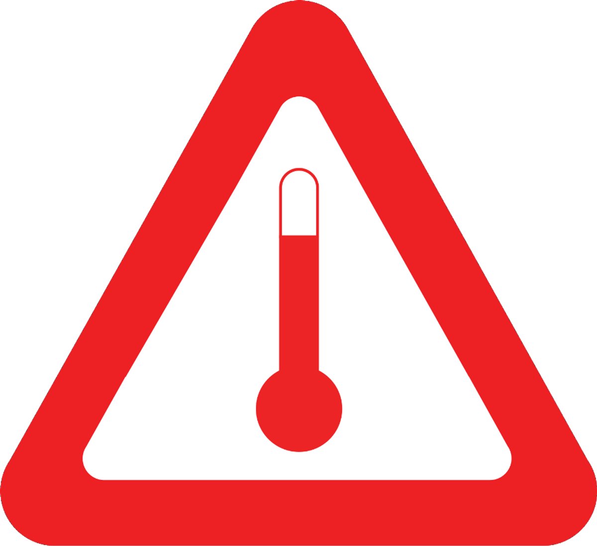 ADR sticker verwarmde stof HOT 200x200 mm - vinyl - gevaarsetiket