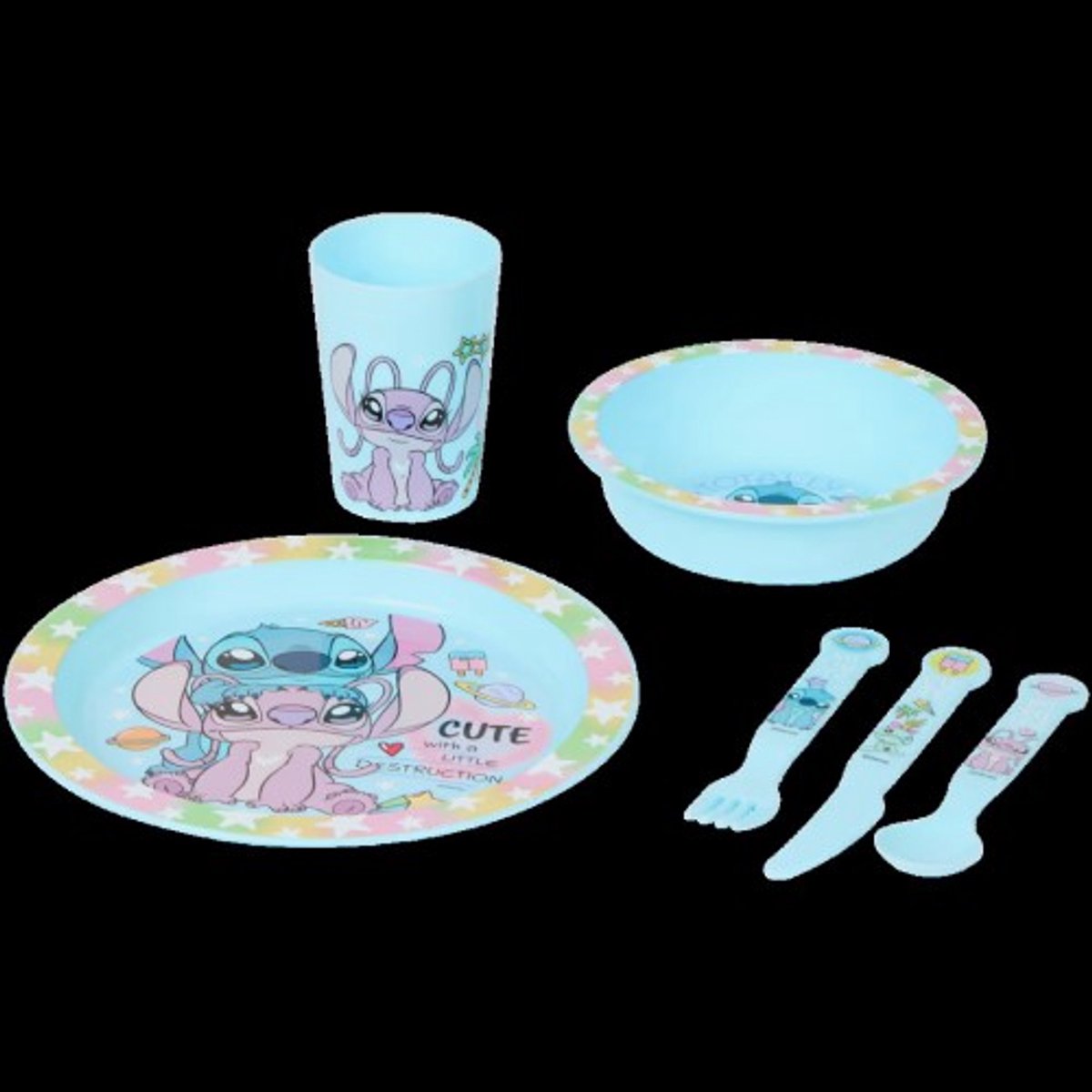 Disney Stitch serviesset 6 delig