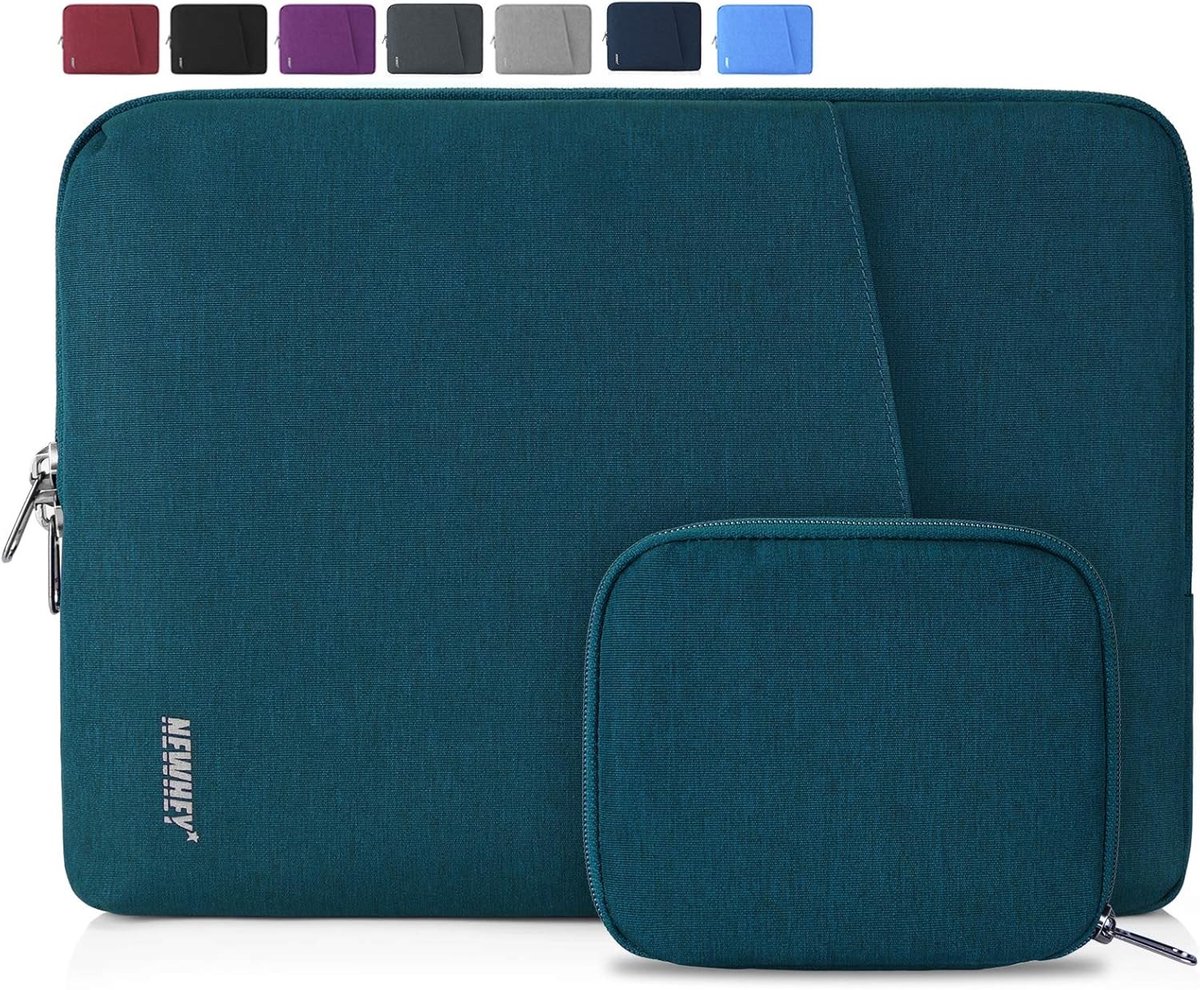 Laptophoes 15,3 inch - Diepe Thee - L - Waterafstotende Schokbestendige Laptophoes met Extra Opbergtas - Voor 15-15,6 inch Laptops