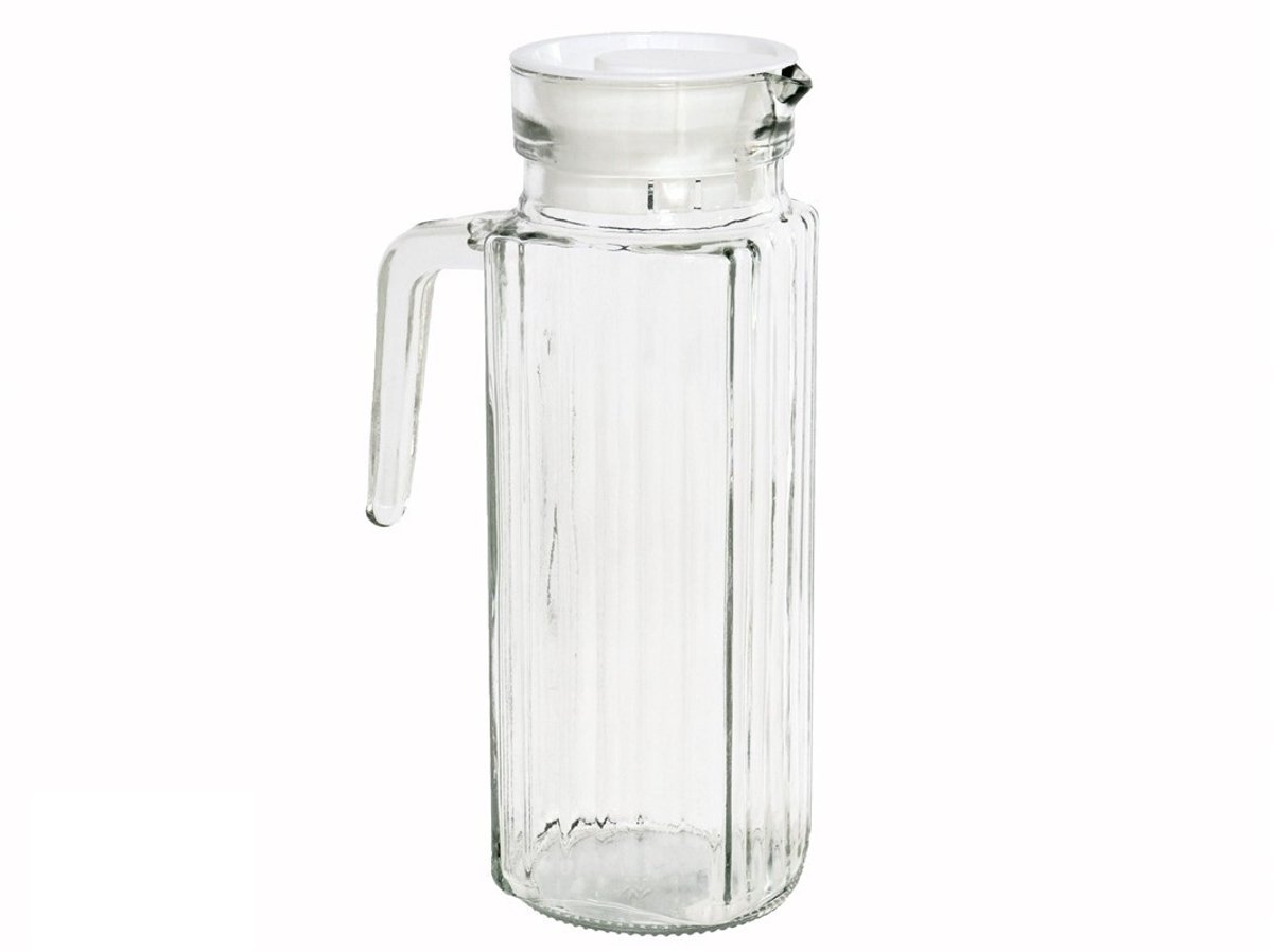 Frigo | Waterkan met deksel - 1 Liter - glas - schenkkan - waterkaraf - Limonade kan