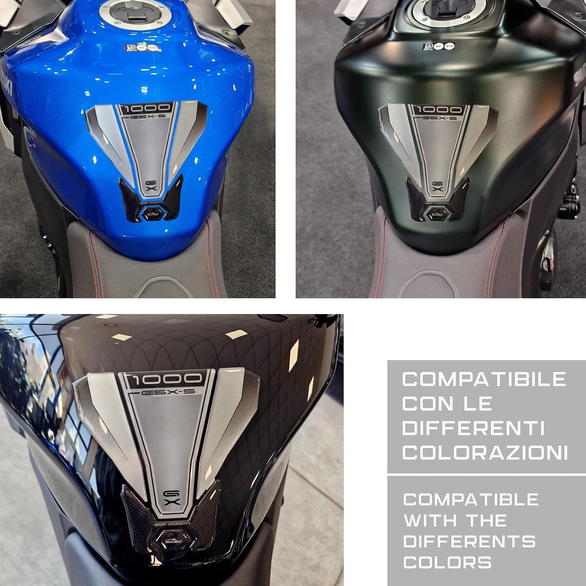 Resin Bike Motorbike 3D Stickers Compatible with Suzuki GSX-S 1000 GX 2024 Bicycle Tank Protector Against Bumps - ShopVlot