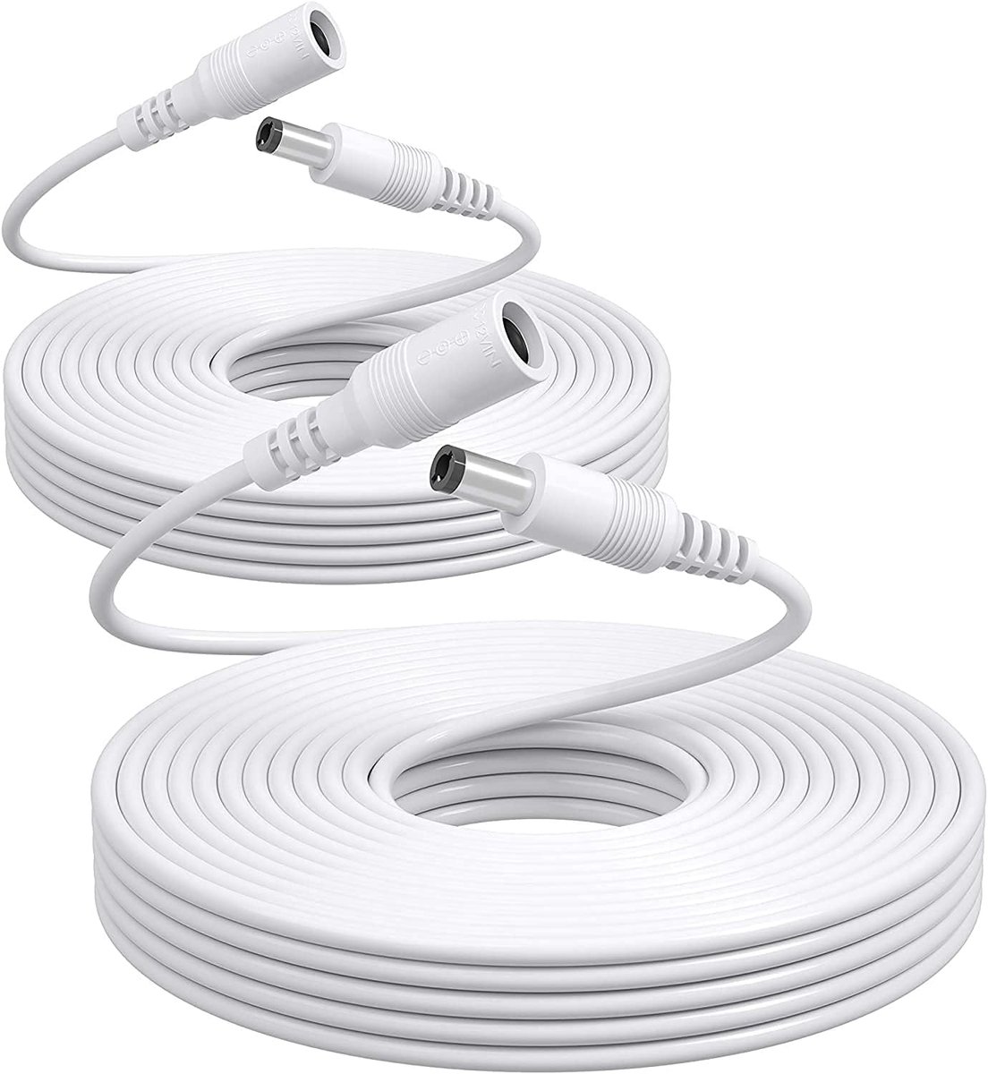 Power Extension Cable Set of 2 10 m 5.5 mm x 2.1 mm Compatible with Universal 12V DC Adapter Cable or Wall Charger for - ShopVlot