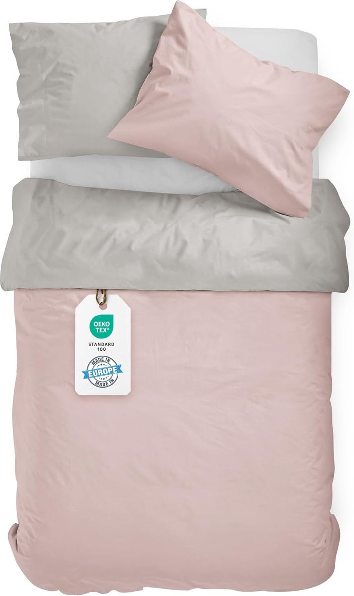BLUE MOON Premium Mako-satijnen beddengoed, 200 x 220 cm, tweezijdig, 100% katoen, made in EU, dekbedovertrek - ShopVlot