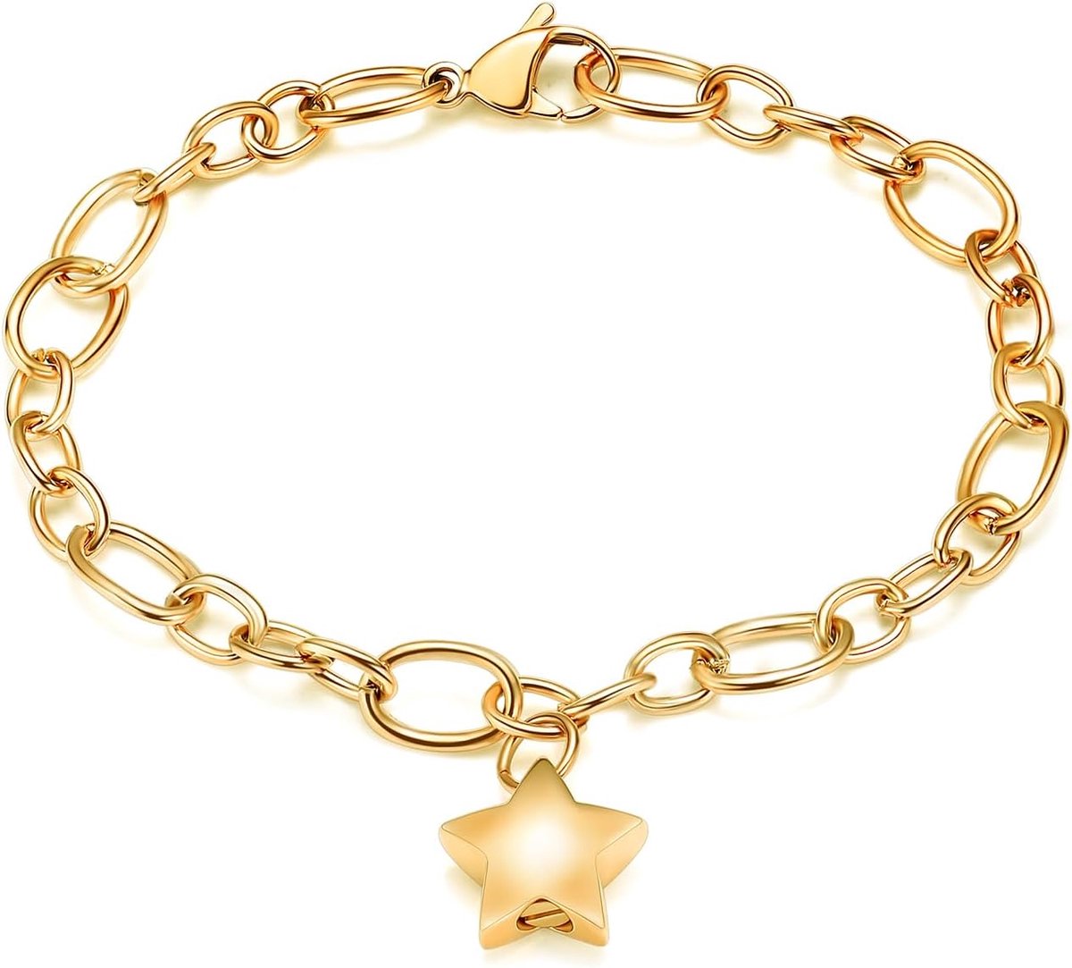 Minicrematie armband small star - roestvrij staal - urn voor as - herdenkingsjuweel voor huisdier/mens - ShopVlot