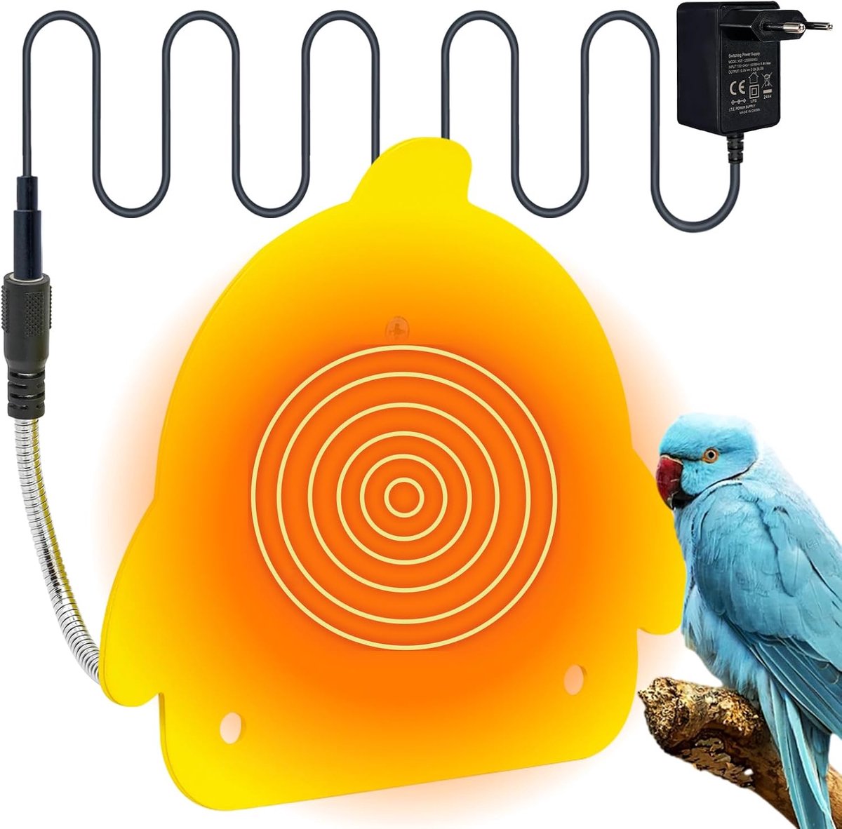 Bird Cage Warmer 12 V Bird Cage Warmer for Birds Bird Heater with Birds Perch Standard Platform Yellow Heating Plate - ShopVlot
