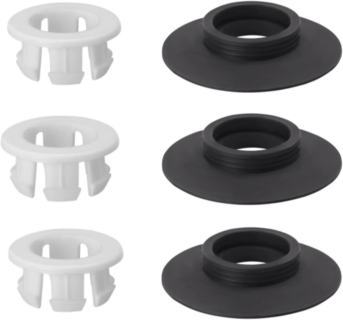 3 stuks zwarte rubberen spoelklep afdichting & clip voor toilet stortbak, vervangende kit toilet spoelklep afdichting - ShopVlot