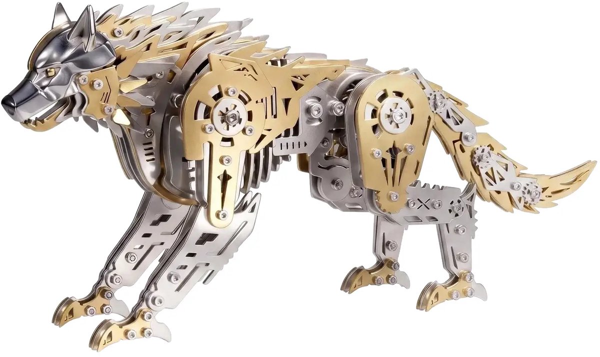 Metalen Modelbouw - Mechanische Wolf – 350+ Onderdelen - Beweegbaar - DIY Miniatuur