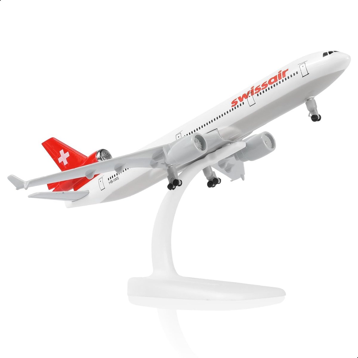 1/300 Switzerland MD-11 Cast Metal Aircraft Model Kit with Stand (8.3 Inch), Cargo Plane Model for Adults, Airplane - ShopVlot