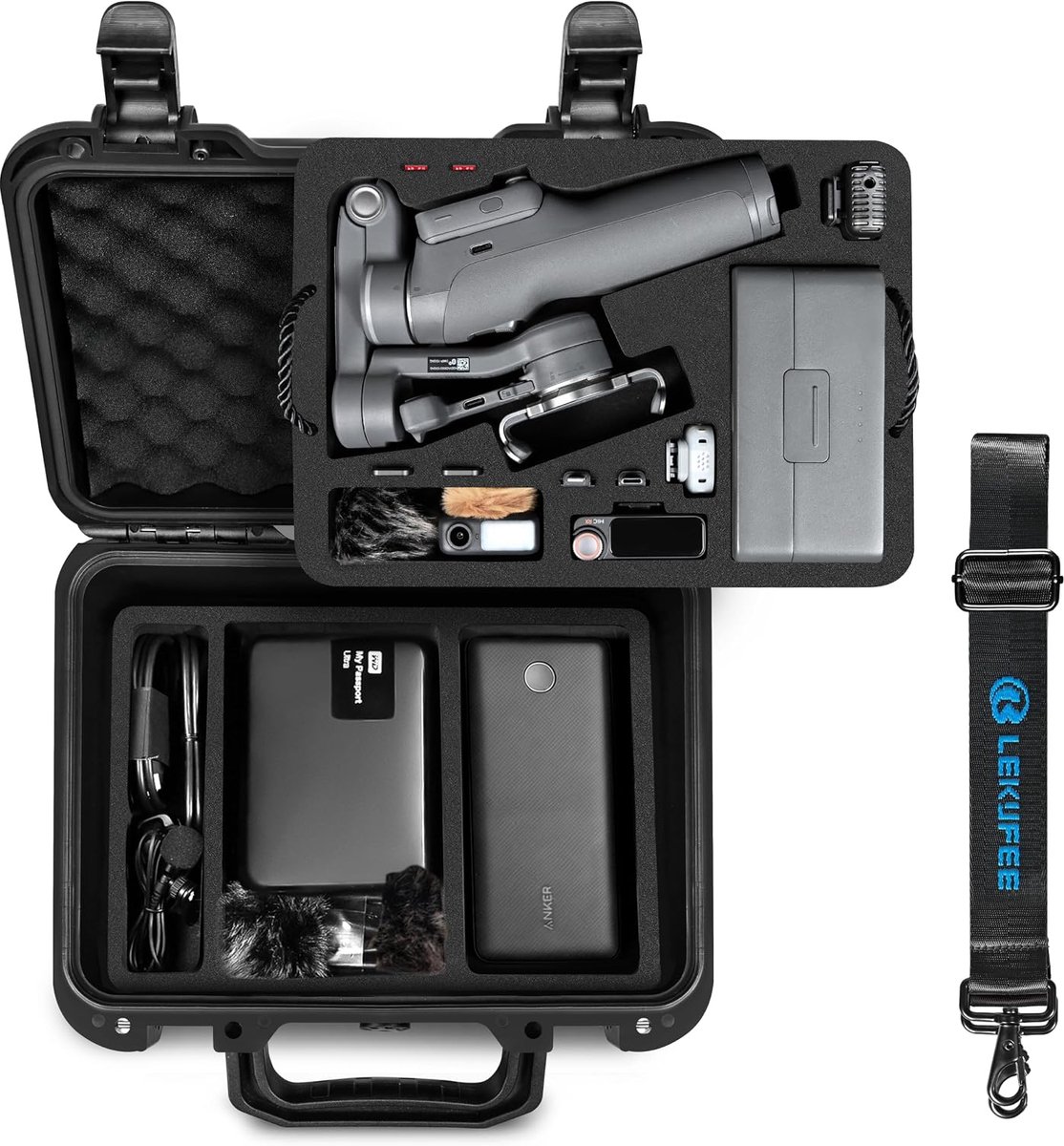 Mobiel stabilizer hard case - waterdicht - zwart - ideaal voor reizen - ShopVlot