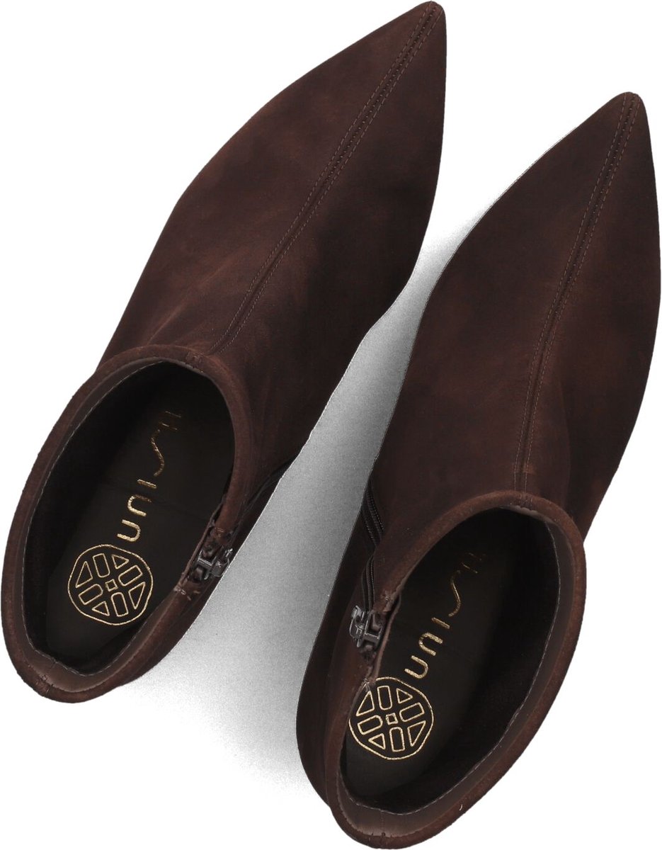 Unisa Ibrain Enkellaarsjes - Enkelboots met rits - Dames - Bruin - Maat 42
