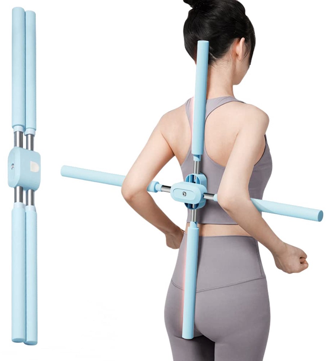 Yoga stokken 2 stuks - rekoefeningstool - houdingscorrectie - ideaal voor thuisgebruik - ShopVlot