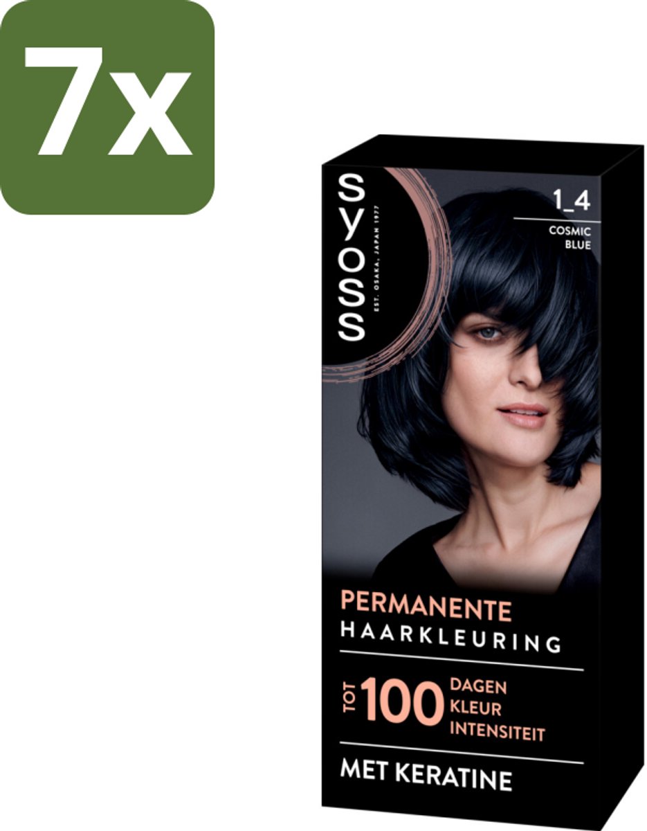 SYOSS - Coloration 1-4 Cosmic Blue - Haarverf - Grijsdekking - Vermindert Haarbreuk - Bulkverpakking - 7 stuks