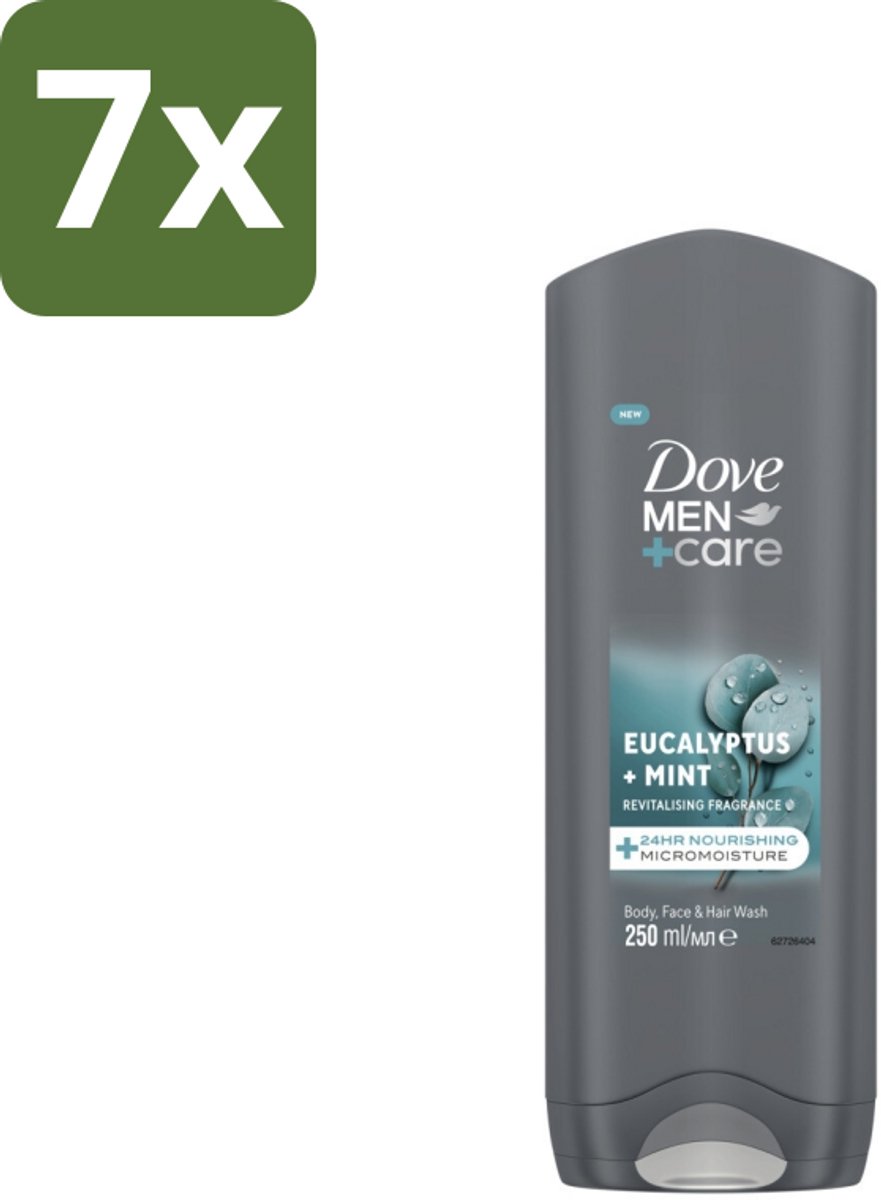 Dove Men+Care Douchegel - Eucalyptus & Mint - 250 ml - Bulkverpakking - 7 stuks