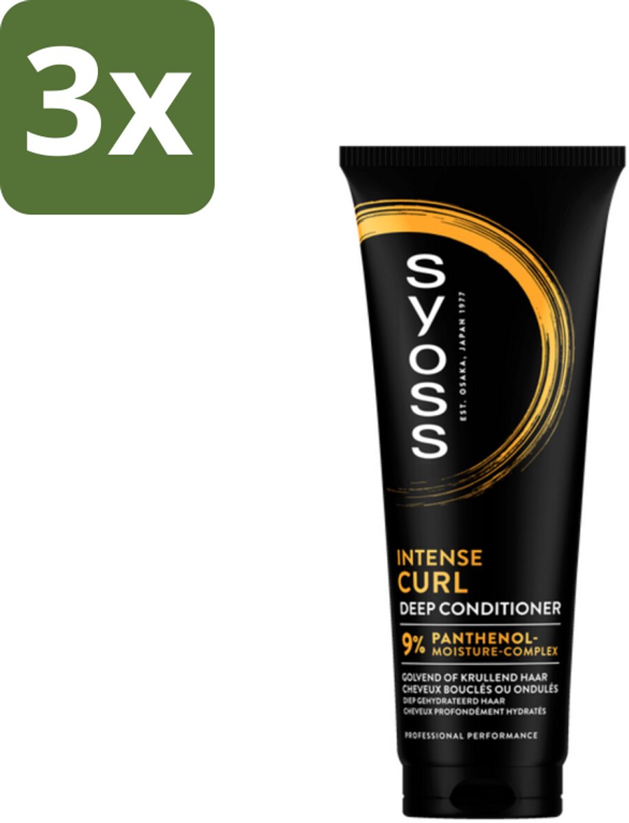 Syoss - Curls - Conditioner - Elastische Krullen - 250 ml - Bulkverpakking - 3 stuks