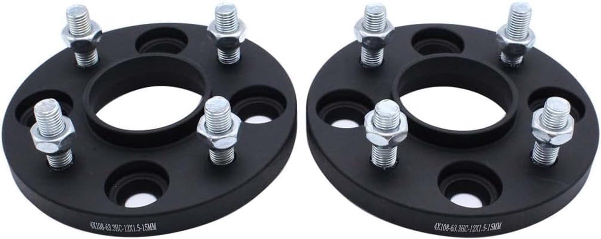 Wielafstandhouders 15mm - 4x108mm Gesmede Schijven - Inclusief 8 M12x1.5 Wielbouten - Verbreed de Sporen - ShopVlot