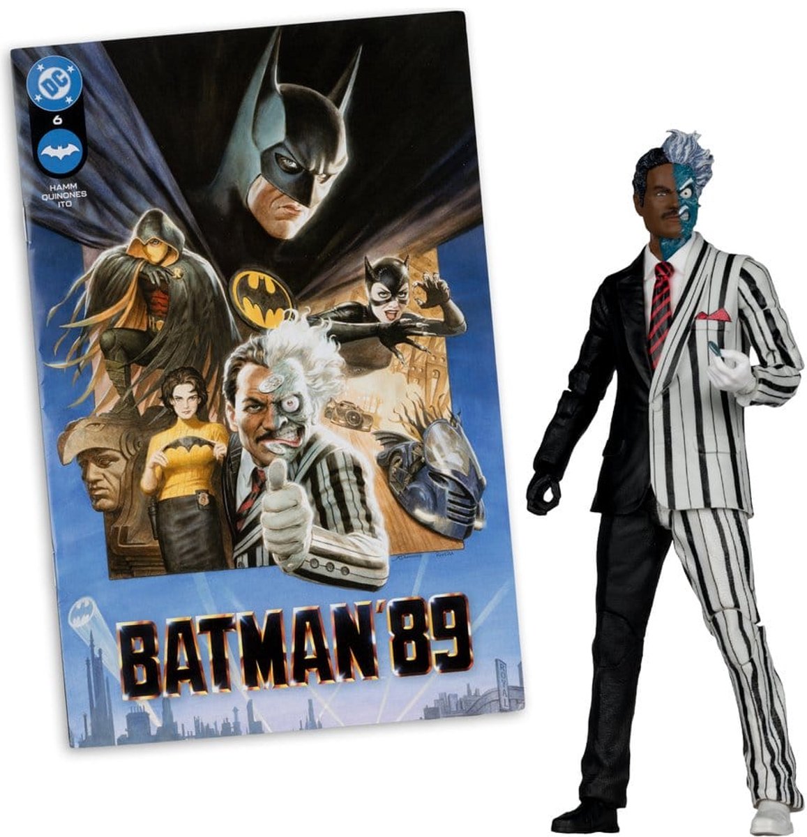 DC Direct Page Punchers Action Figure Two-Face (Batman 89) (Red Platinum Edition) 19 cm