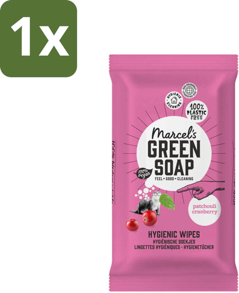 Marcel's Green Soap - Schoonmaakdoekjes - Patchouli & Cranberry - Natuurlijk schoon - 60 Doekjes - 1 stuk
