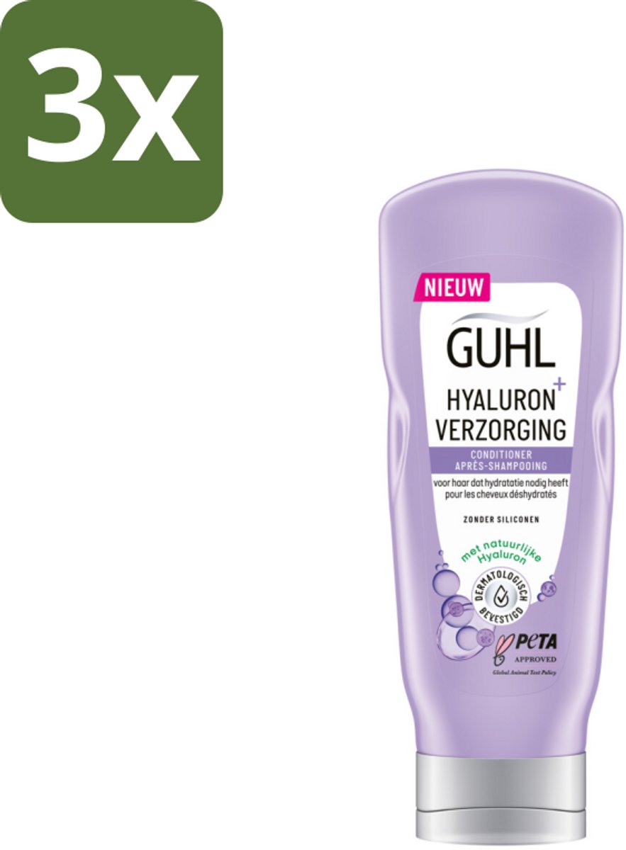 Guhl - Conditioner - Hyaluron+ Verzorging - 200 ml - Bulkverpakking - 3 stuks