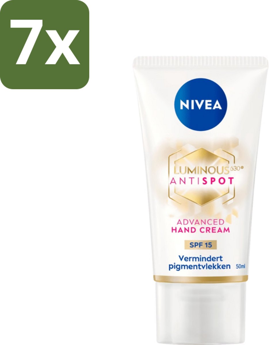 NIVEA - Handcrème - Luminous630 Tegen Vlekken - SPF 15 - Tegen pigmentvlekken - Voor jonger ogende handen - 50 ml - Bulkverpakking - 7 stuks