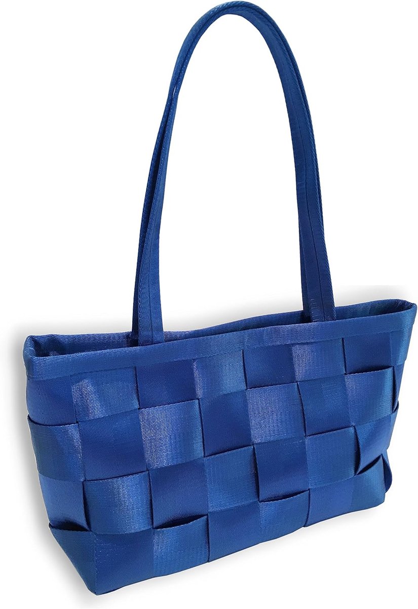 Dameshandtas Blauw 37x21x11 cm - Schoudertas met originele vliegtuigband - Stijlvol en praktisch - ShopVlot