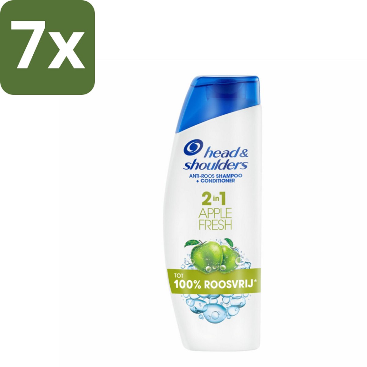 Head & Shoulders - Shampoo - 2-in-1 - Apple Fresh - 100% Roosvrij - 300 ml - Bulkverpakking - 7 stuks