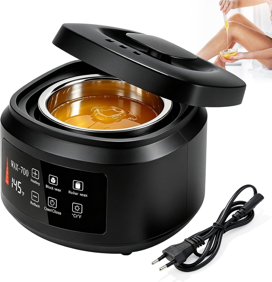 Waxverwarming - Zwart - 500 ml - Digitale Waxverwarmer met Automatische Temperatuurregeling - Voor Ontharing