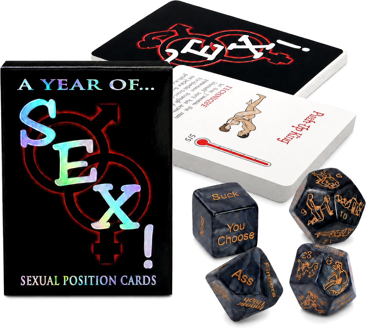 DOWO® - Erotische Seks Dobbelstenen Set met Kaarten - Koppel Spel - Seks Dobbelsteen - Seks kaartspel - 54 Stuks - Romantisch - Erotiek - Intiem en Speels - Sex Game - Kamasutra Spel Volwassenen - Sex Speeltjes - Cadeau