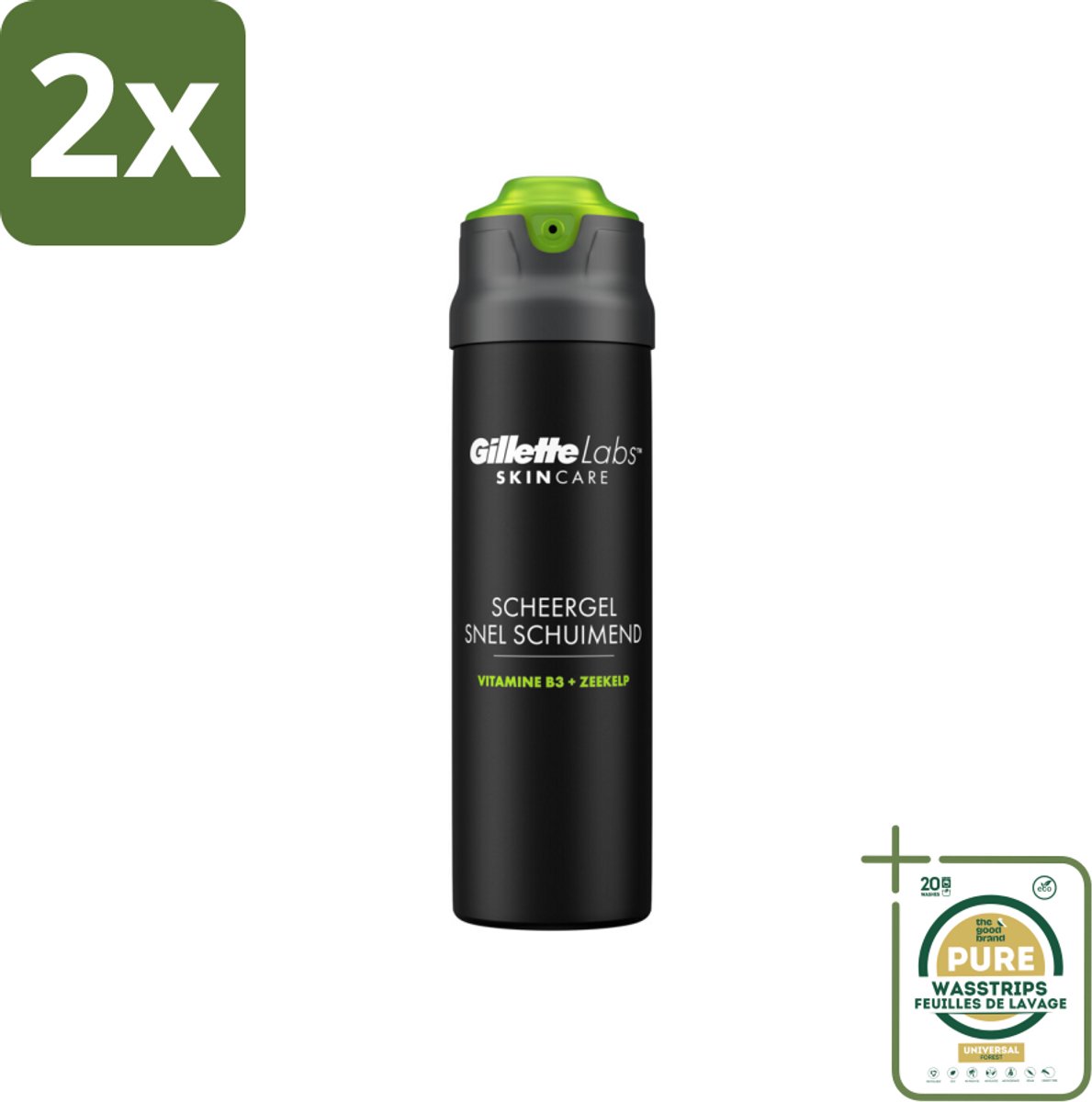 GilletteLabs - Scheergel - Snel Schuimend - Gemakkelijk Afspoelbaar - 198 ml - Voordeelverpakking - 2 stuks - GilletteLabs - Snel schuimende scheergel