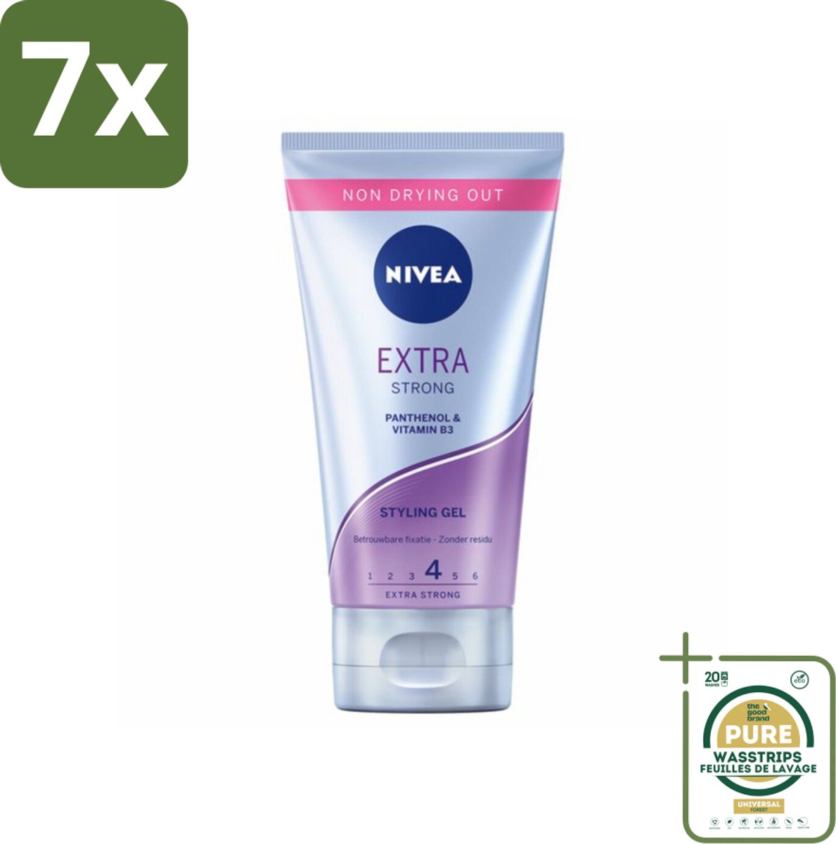 7 x NIVEA - Stylingsgel - Extra Sterk - Betrouwbare Fixatie - 150 ml - Grootverpakking - Styling Gel - Haar Fixatie - Voedend Haar - Haar Bescherming - Extra Sterke Fixatie