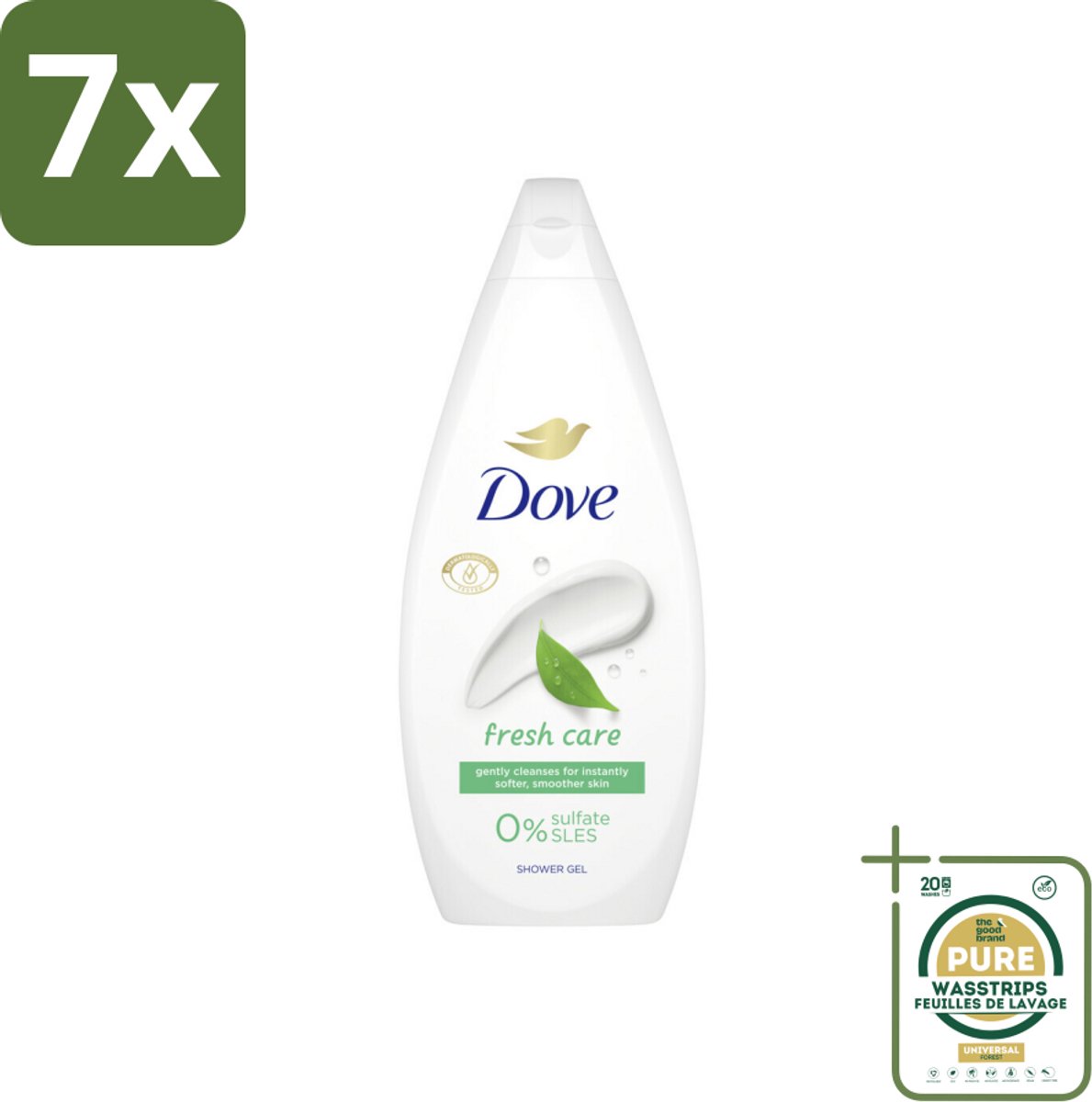 7 x Dove Douchecrème - Fresh Care - 720 ml - Grootverpakking - Douchecrème - Huidverzorging - Hydratatie - Zachte Huid - Droge Huid