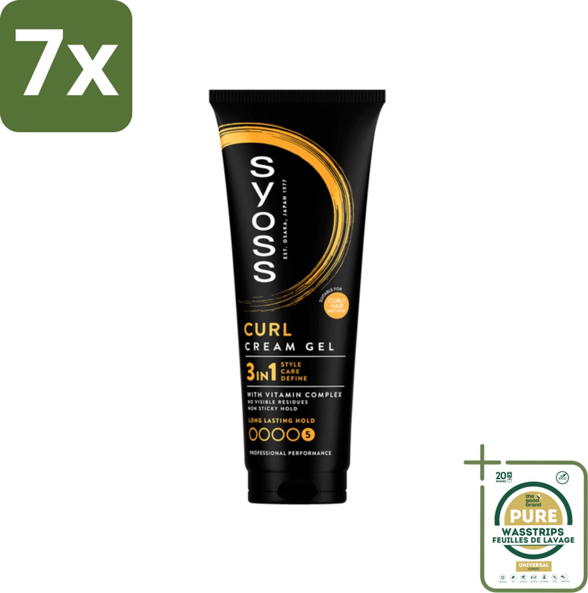 7 x Syoss - Curl Control - Gel - Voor Gedefinieerde Krullen - 250 ml - Grootverpakking - Krullen Stylen - Krullen Fixeren - Krullen Controleren - Krullen Verzorgen - Krullen Gedefinieerd Maken