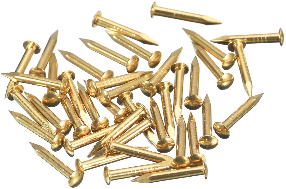 80 Stuks Messing Nagels 2mm x 15mm voor Houtbewerking en Decoratie