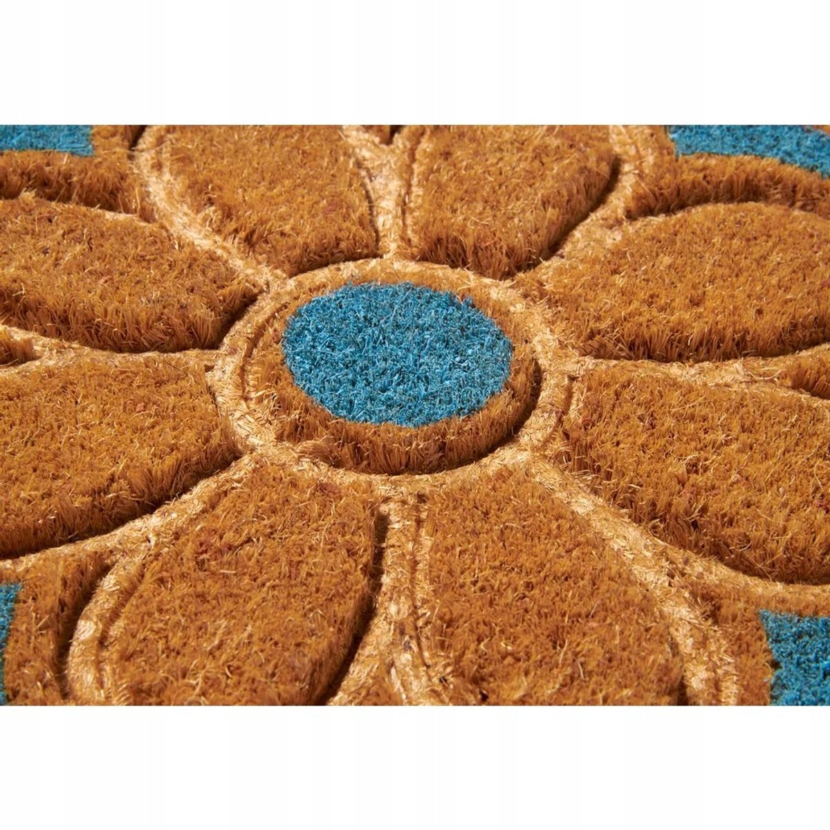 Merkloze Kokosmat 45x75cm - Bloemenprint Blauw