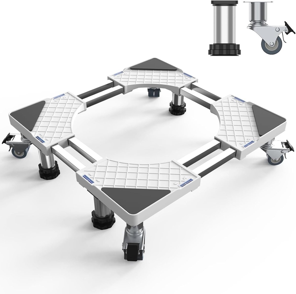 Wasmachine verhoger - Verstelbaar - 47-67 cm Breedte - Met 4 Poten en Wielen - Voor Wasmachine, Droger en Koelkast