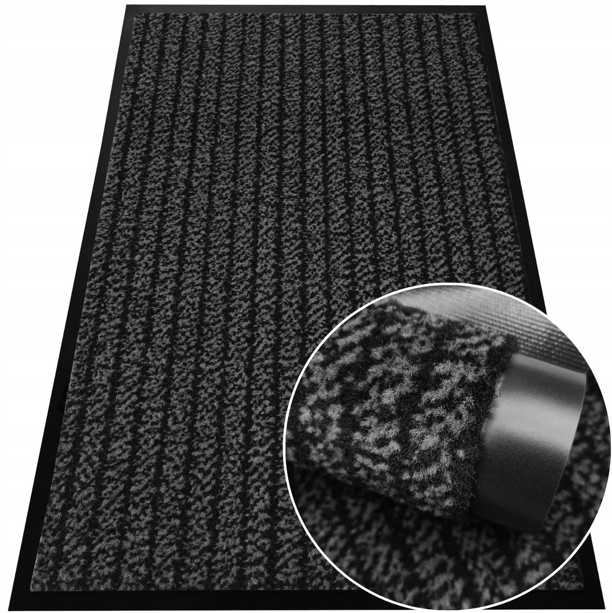 Deurmat 40x60 cm Zwart - antislip, absorberend, PVC op rand
