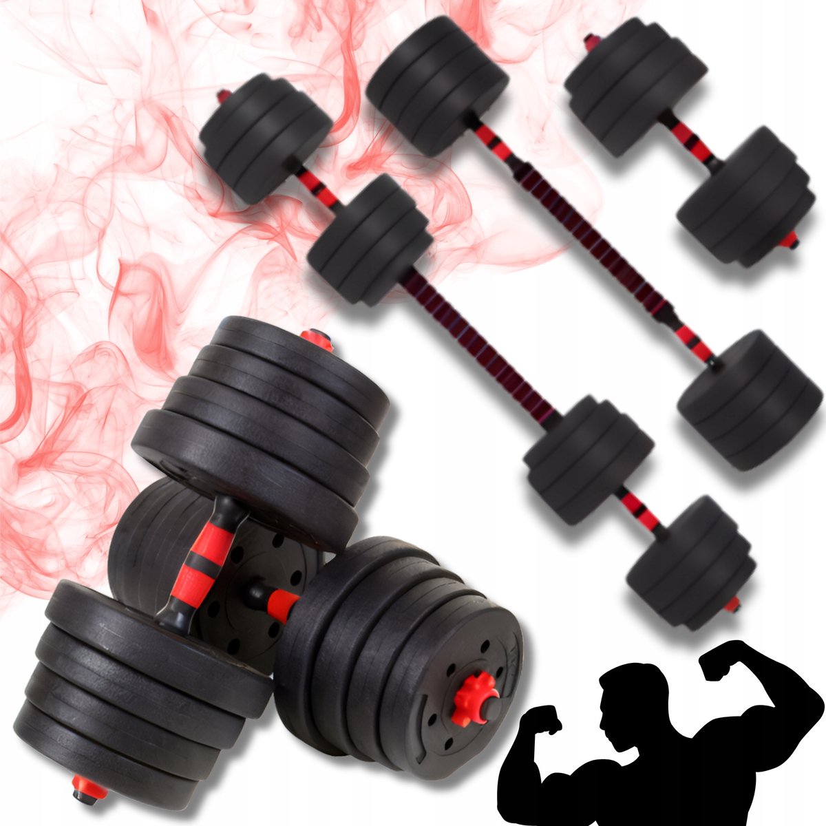 Verstelbare Halterset 40kg | 2x20kg | Inclusief Stang & Gewichtschijven