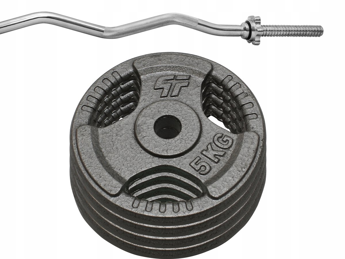 27kg houderset IJzer Hammertone met gebogen stang 120cm