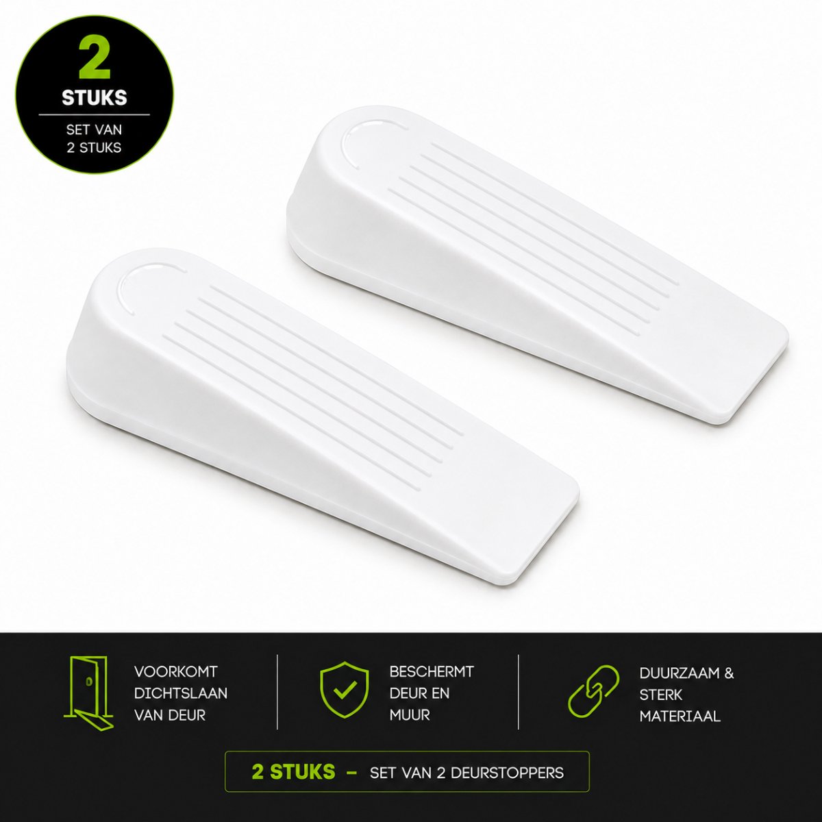 Chipa - Deurstopper - Wit - set 2 stuks