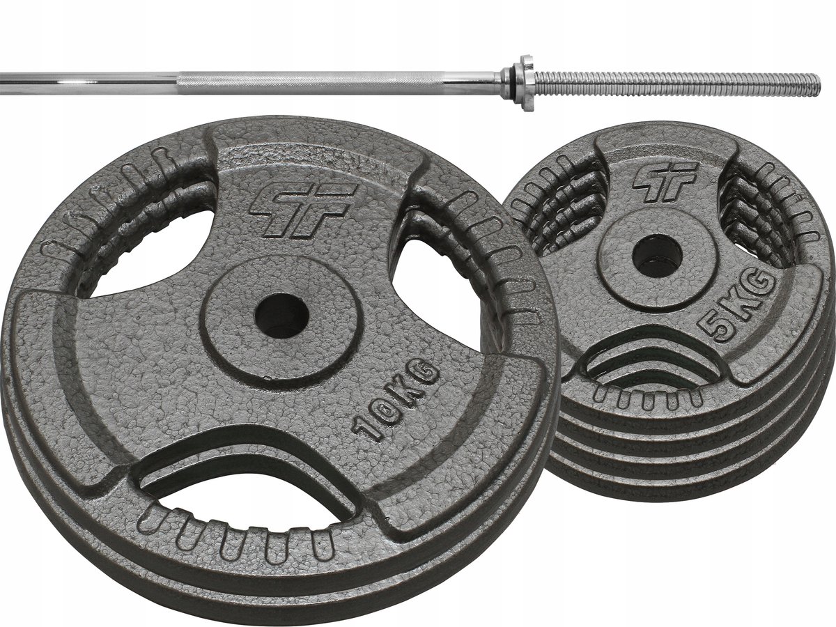 Gewichtsset 49 kg gietijzer met rechte halterstang 180cm