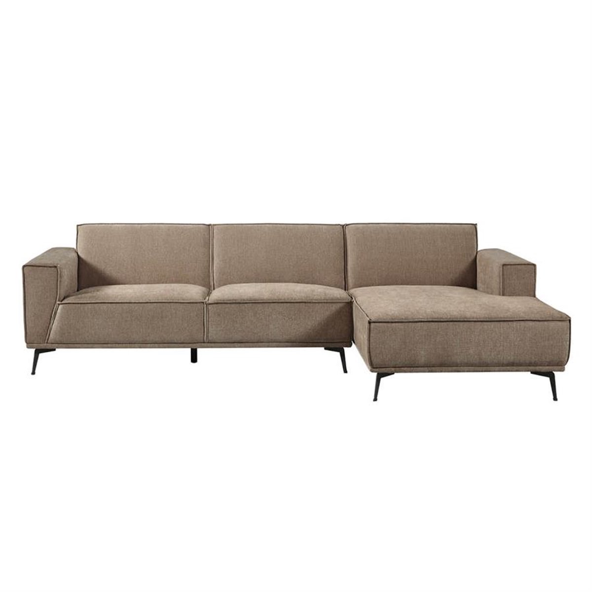 Tower Living Chaise Longue Bank Leeds - Grijs Stof - Rechts - 280x156x81cm