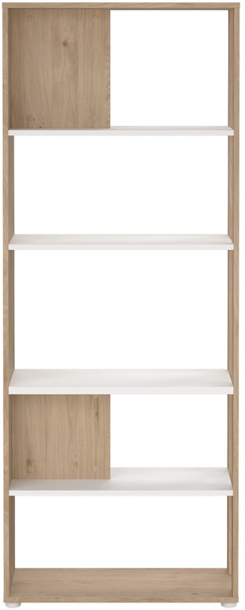 Giga Living Boekenkast Sign - Wit/Naturel - 80x34x205cm