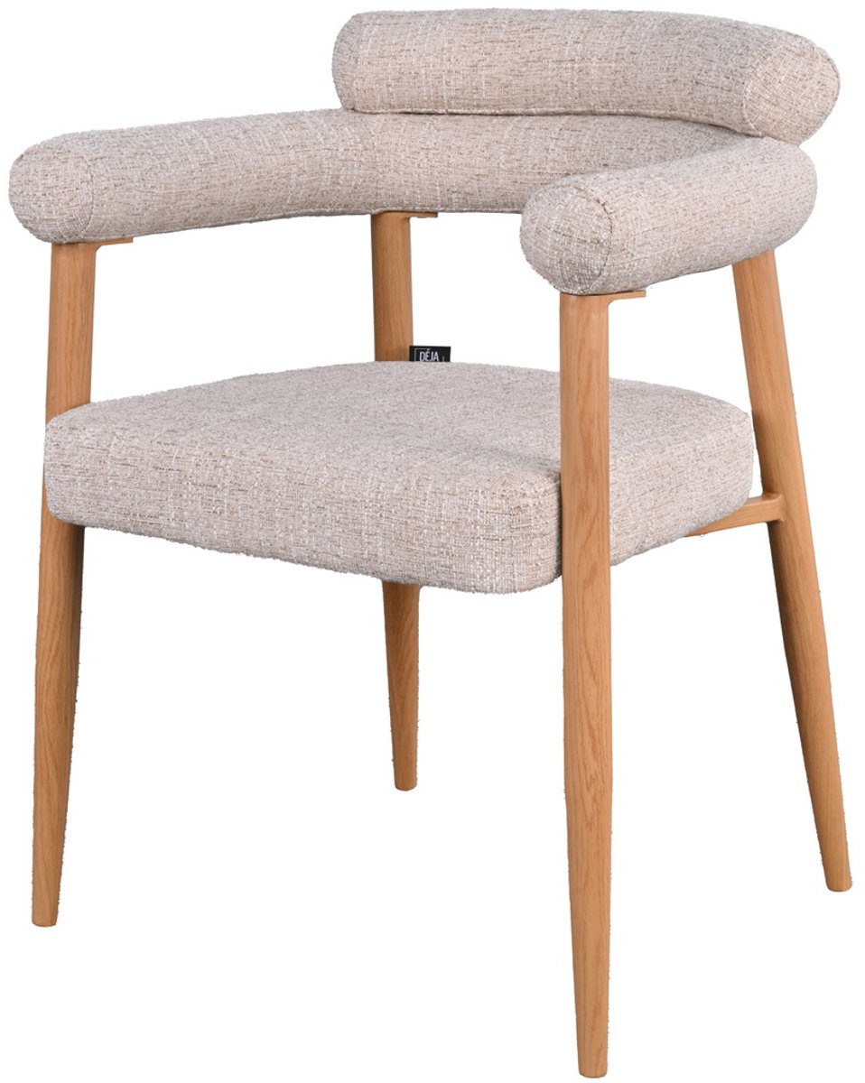 DÉJA Living Eetkamerstoel Lidingö - Beige/Naturel Stof - Set van 2